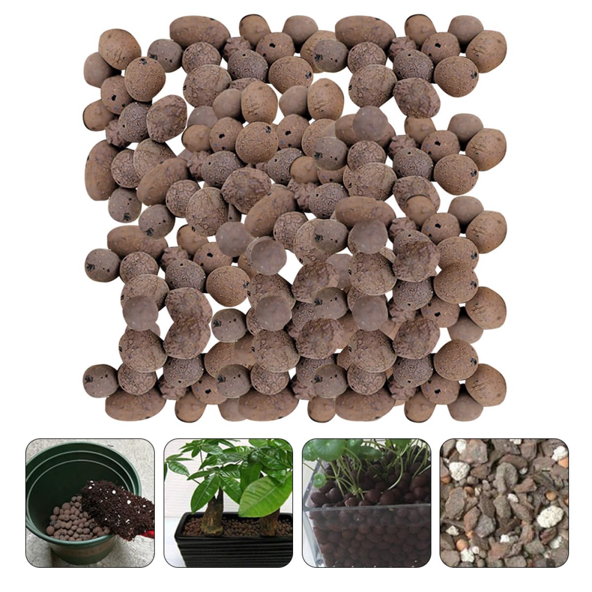 Ceramica Drenante per Giardinaggio 1 kg, Argilla Espansa Naturale 0,5-1 Cm per Vaso da Fiori e Coltivazione Fuori Suolo, Ciottoli di Argilla per Drenaggio e Mantenimento umidità
