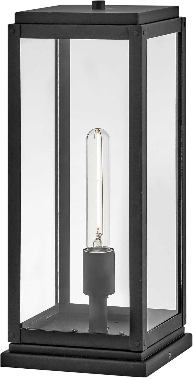 Hinkley Max Medium Pier Mount Lantern, Low Voltage Black