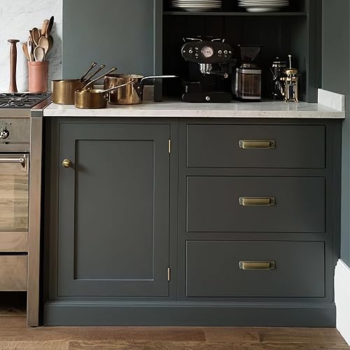 Miniatura 211 de khtumeware - Paquete de 10 pomos redondos de 1 pulgada (25 mm) de diámetro, acabado de latón antiguo, pomos de bola para alacena