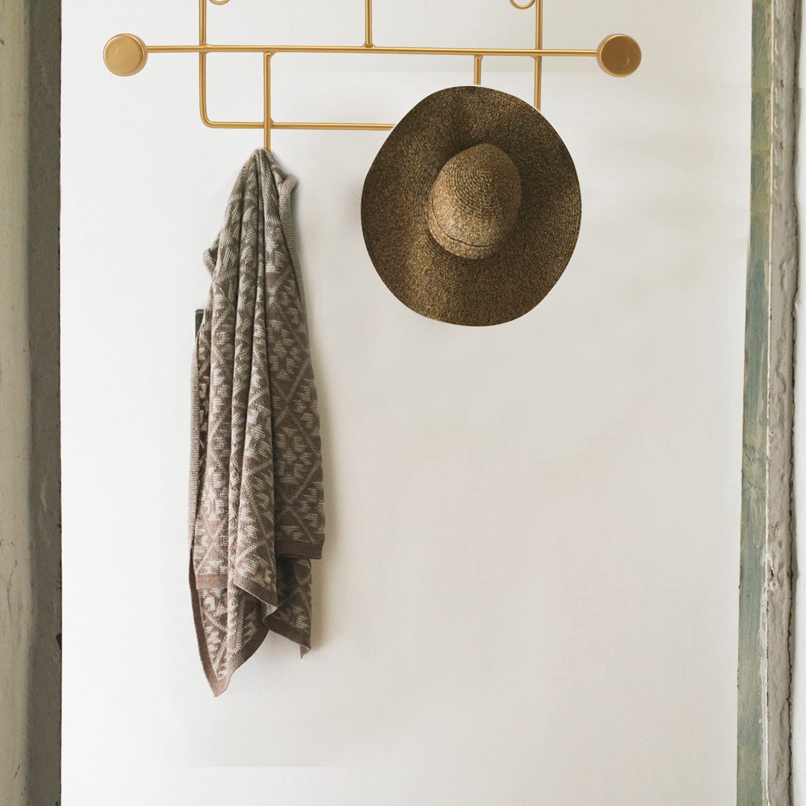 ISCBAFYX 2 Asciugamani in Metallo Portamonete Montati su Rack Organizzazione Chiavi Battute Cappelli da Cucina Berretto Senza Traccia Versatile Porta Tazza in Ferro Appendiabiti Pesante Cappello per