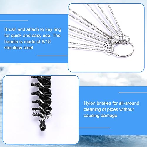 Miniatura 3 de Juego de limpiador de tubos largos, cepillo de limpieza de manguera extra largo, cepillo de limpieza de tubos, cepillo de limpieza de acero