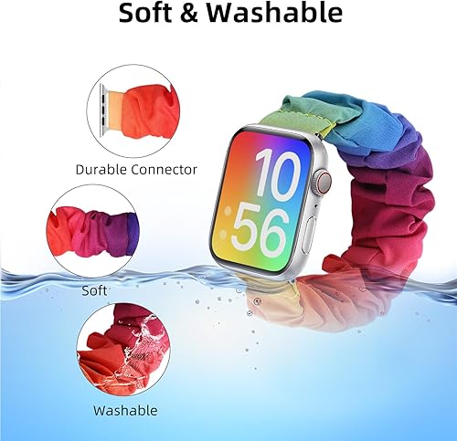 Miniatura 3 de Correa elástica compatible con Apple Watch para niños, correa elástica de nailon suave para niñas, compatible con iWatch Series 987654321SE de