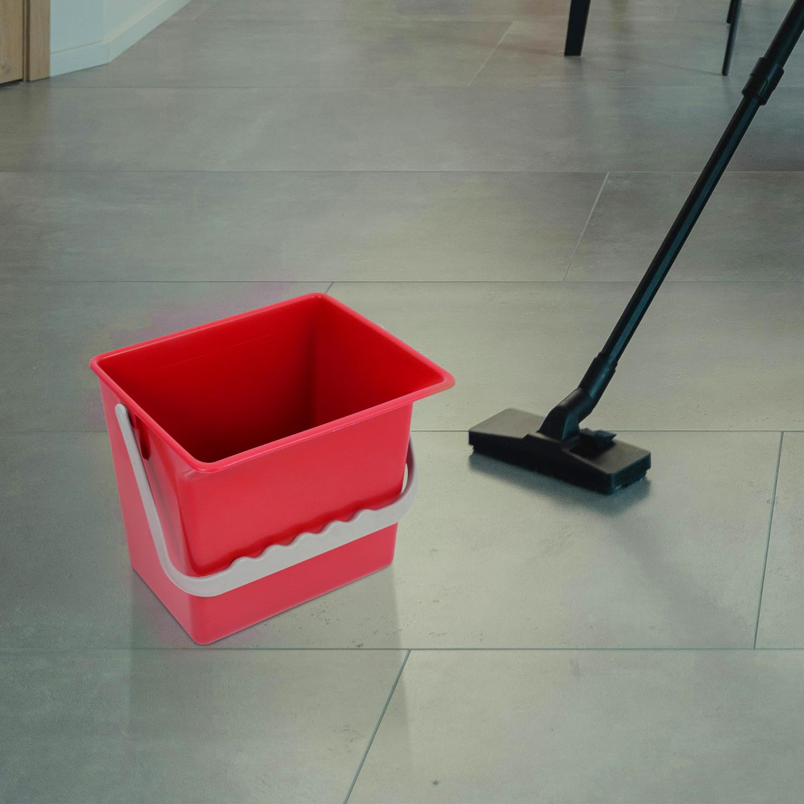 Seau de Nettoyage Rouge avec Poignée Poubelle de Voiture Compacte avec Échelle Graduée Seau pour Produits de Nettoyage pour Voiture et Suv Plastique Pratique pour Gestion des