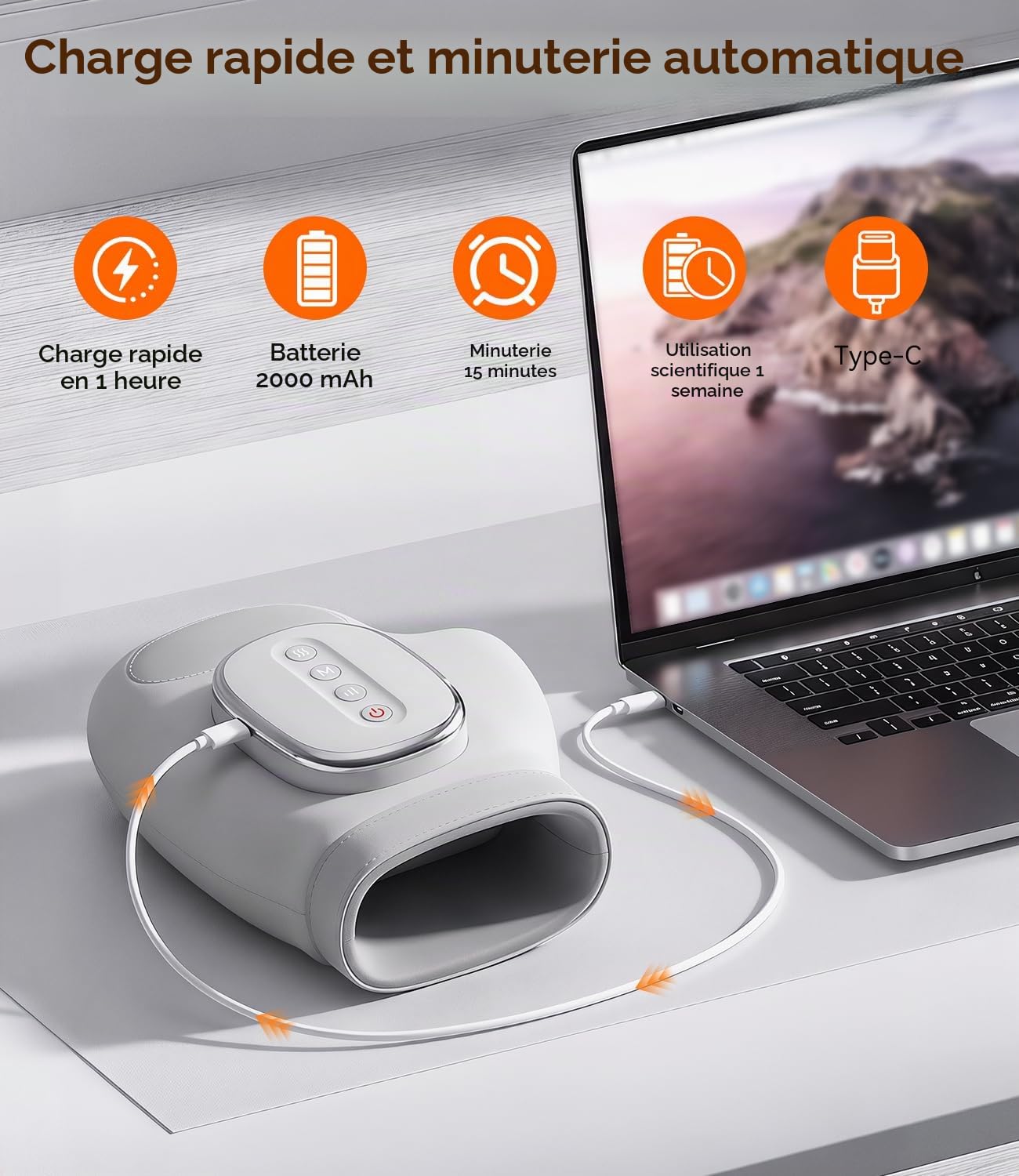 Masseur Électrique pour les Mains, 3 Modes, 5 Intensités