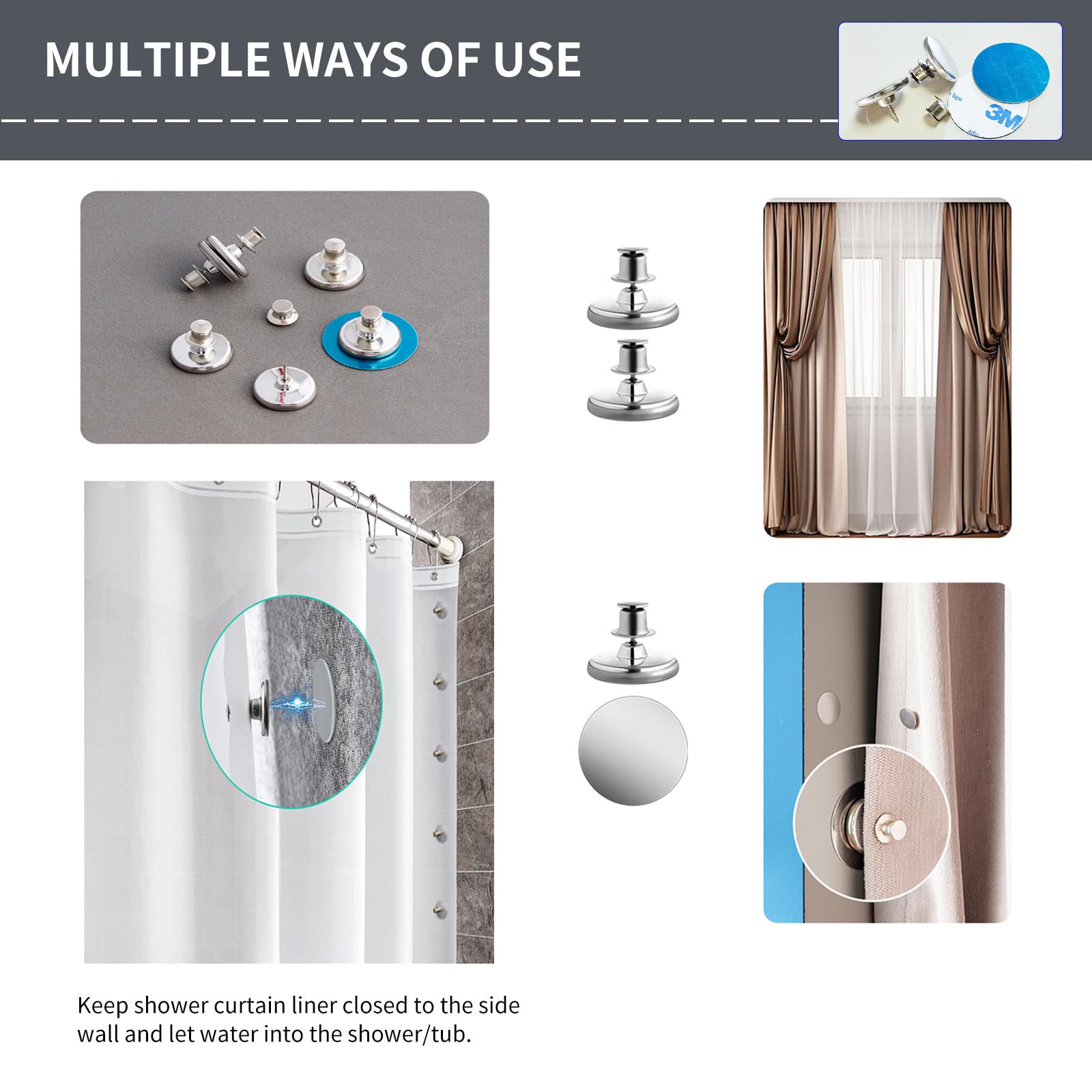 Acheter 10 pièces poids de rideau magnétique imperméable à l'eau taille compacte nappe magnétique forte rideau de douche poids de draperie Acheter 10 pièces poids de rideau magnétique imperméable à l'eau taille compacte nappe magnétique forte rideau de douche poids de draperie
