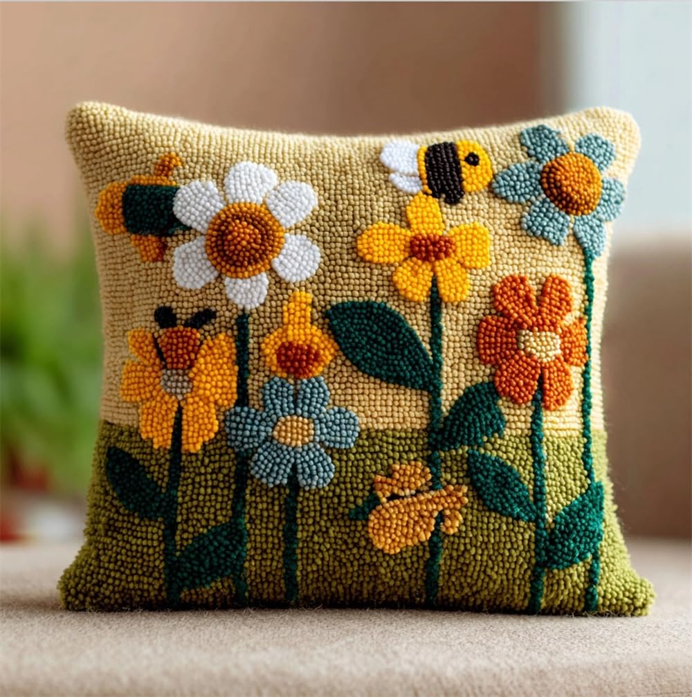 Taxpy Latch Hook Kits Flowers 17X17In