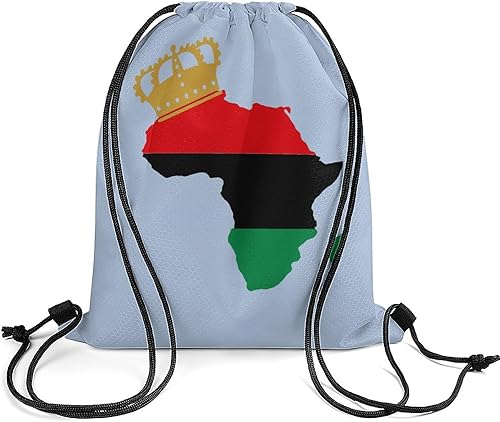 Miniatura 2 de Pan African Pride Drawstring Bags Printed Shoulder Backpack Casual Sackpack Travel Daypack for Sports Gym Beach 35 * 42cm
