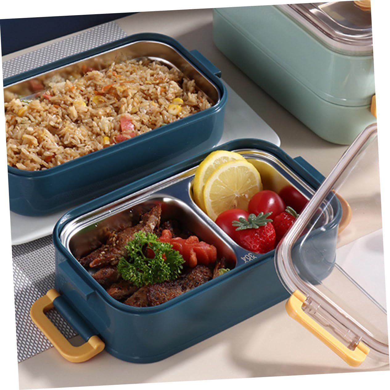 SOLUSTRE Boîte à Déjeuner Isotherme Portable à Double Couche Compartiments