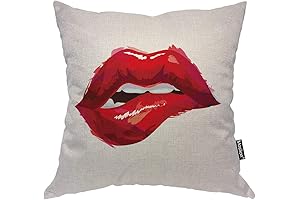Moslion Sexy Lips Pillow Cover: Red Lips Throw Pillow, Pop Art Woman...