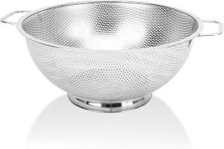 Kteniy 3QT Stainless Steel Colander Strainer with Handle - Rust-Free, Dishwasher Safe for Pasta Veggies Fruits