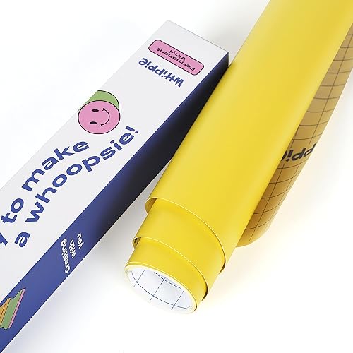 Paquete de vinilo adhesivo permanente, funciona con máquinas Cricut y otros, vinilo impermeable y apto para lavavajillas (amarillo, 12 x 8 pies)