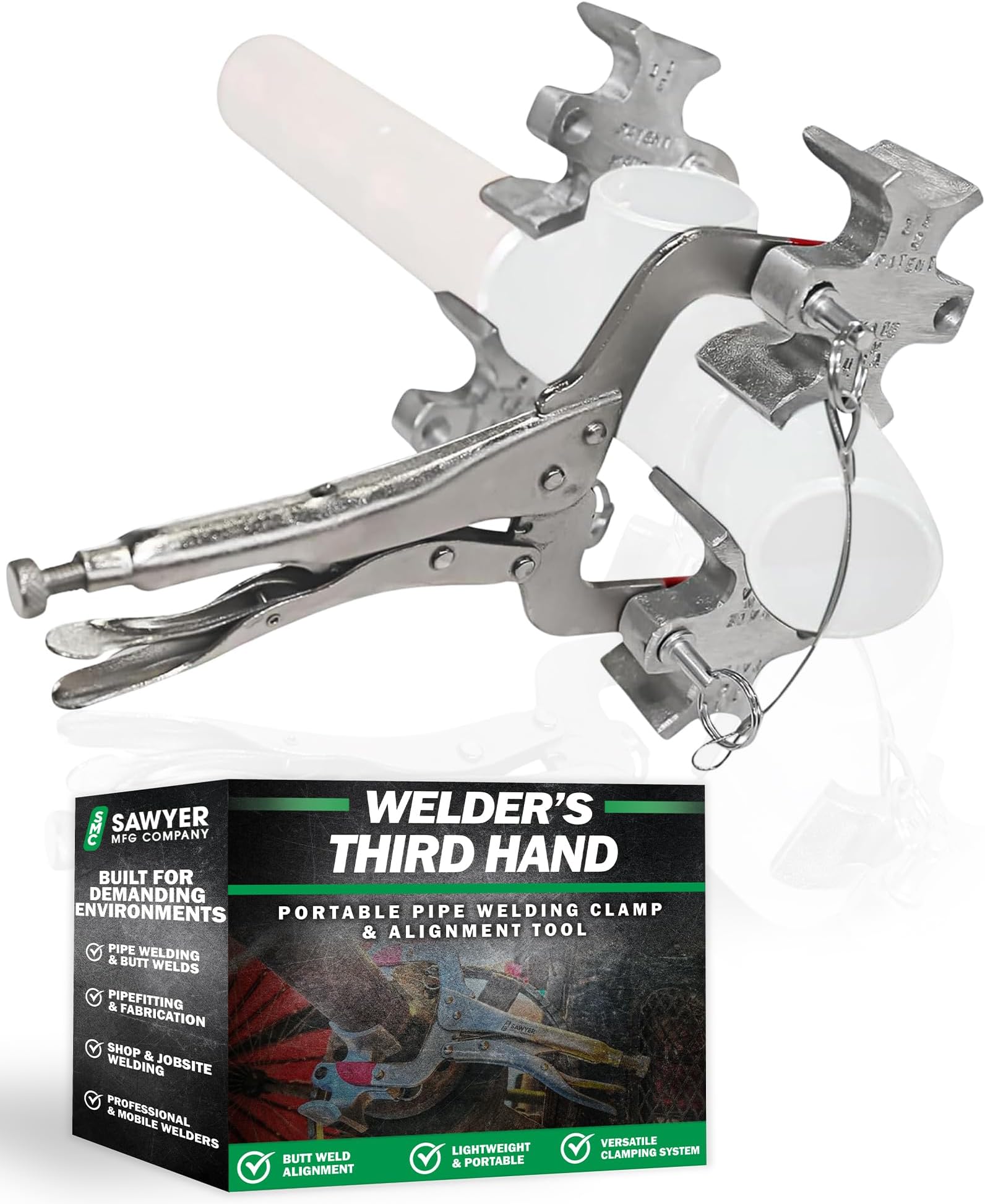 - Welders 3rd Hand – Portable Pipe Welding Clamp & Alignment Tool for Butt Welds – Versatile Pipe Fitting Clamp, Welding Pliers, Vise Clamps, Pipefitter Tools – Lightweight Multifunction Tool by Sawyer