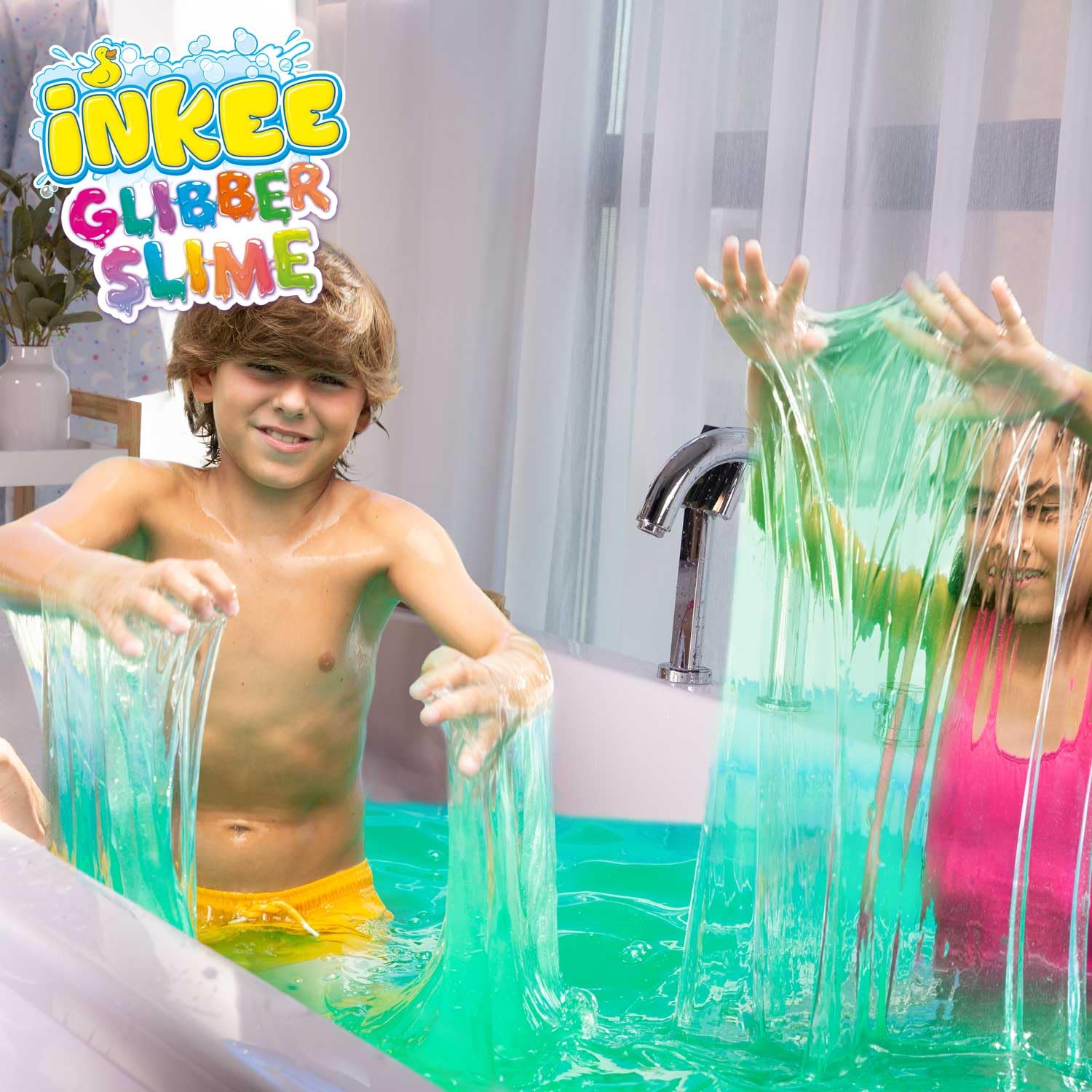 INKEE Slime vasca da bagno Verde Cola 25 Litri Sali Schiaccianti Esplodenti