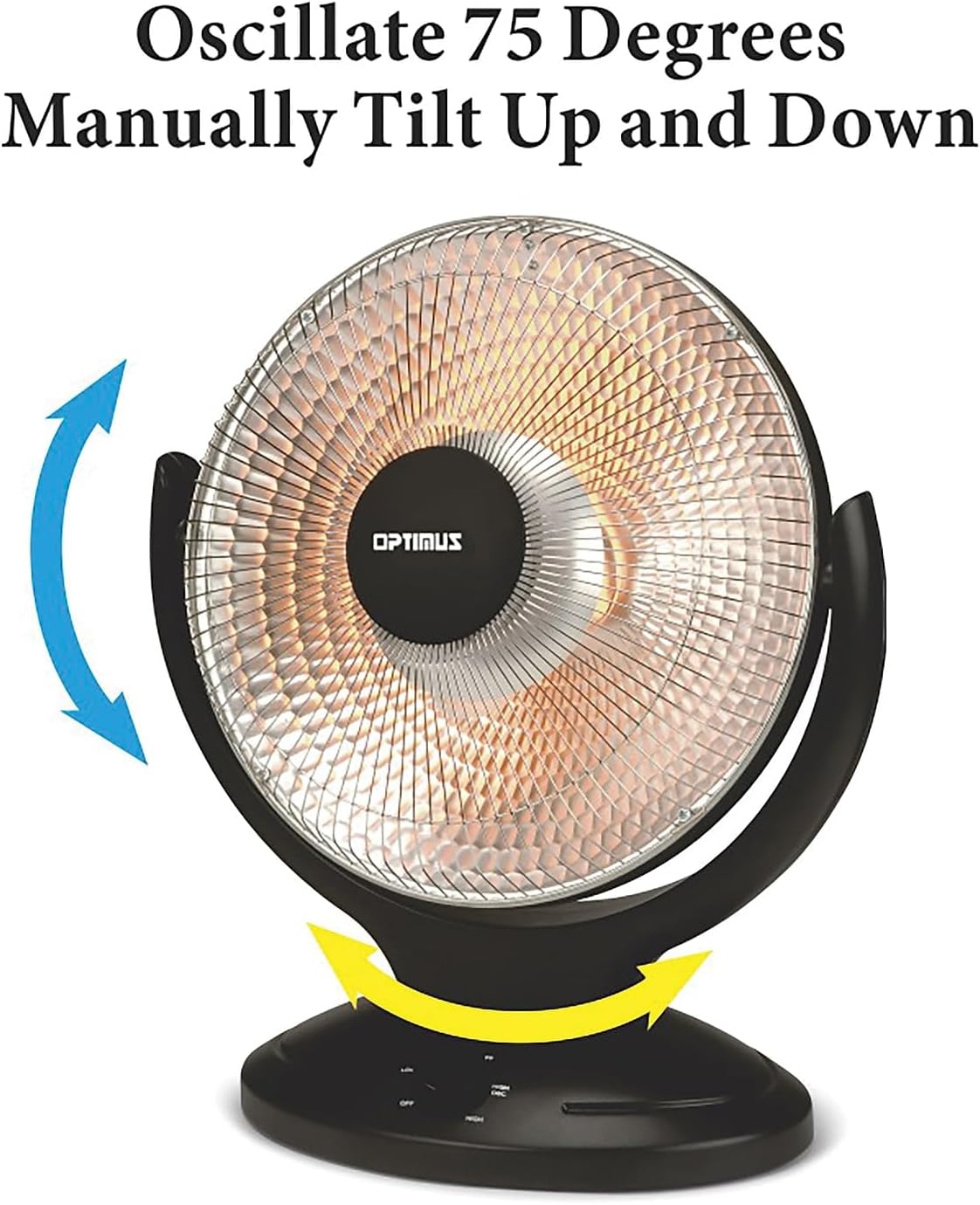 Optimus H-4430 14-Inch Oscillating Dish Heater