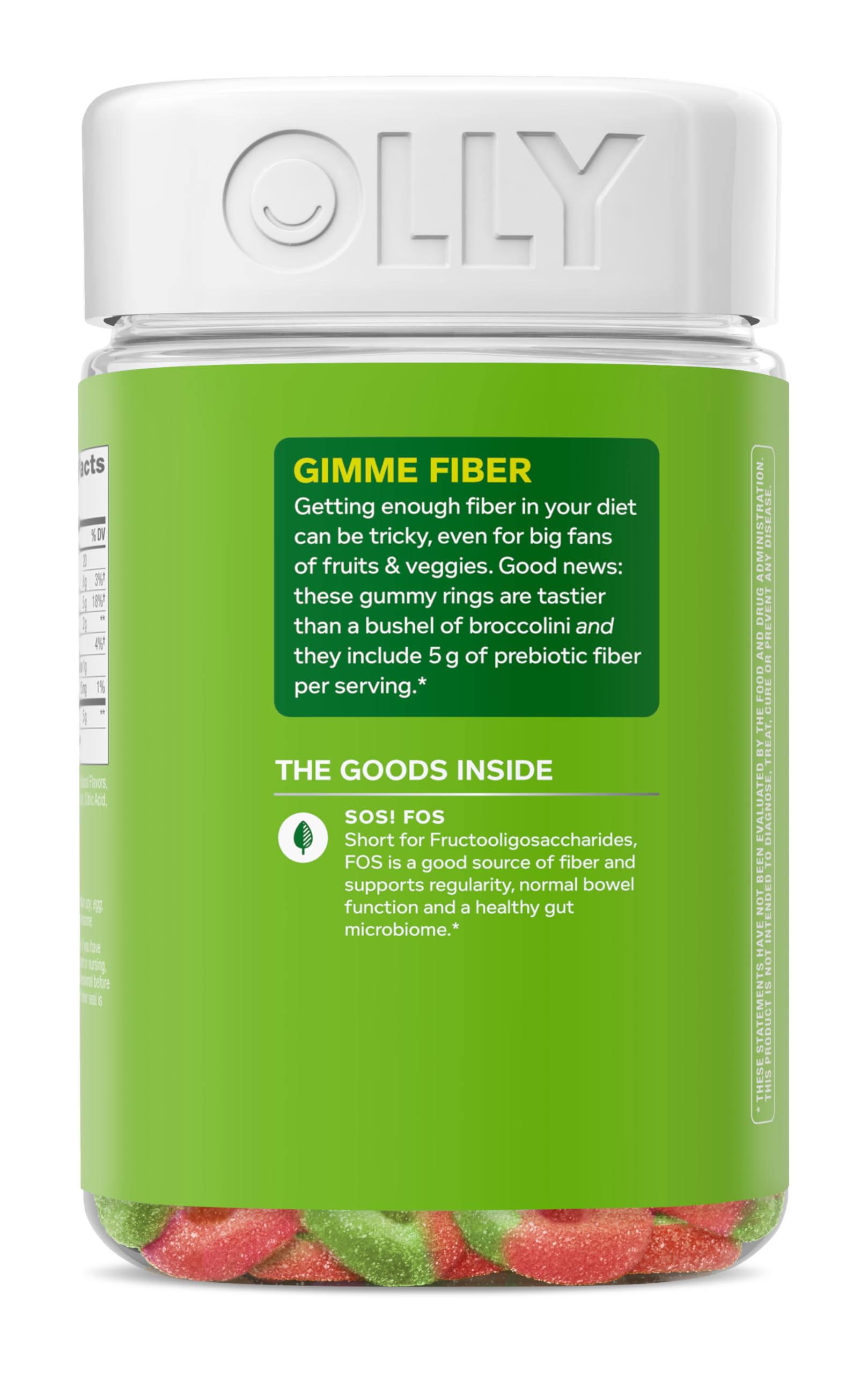 OLLY Fiber Gummy Rings Digestive Health Supplement, Berry Melon - 100 Count — Amazon image 6