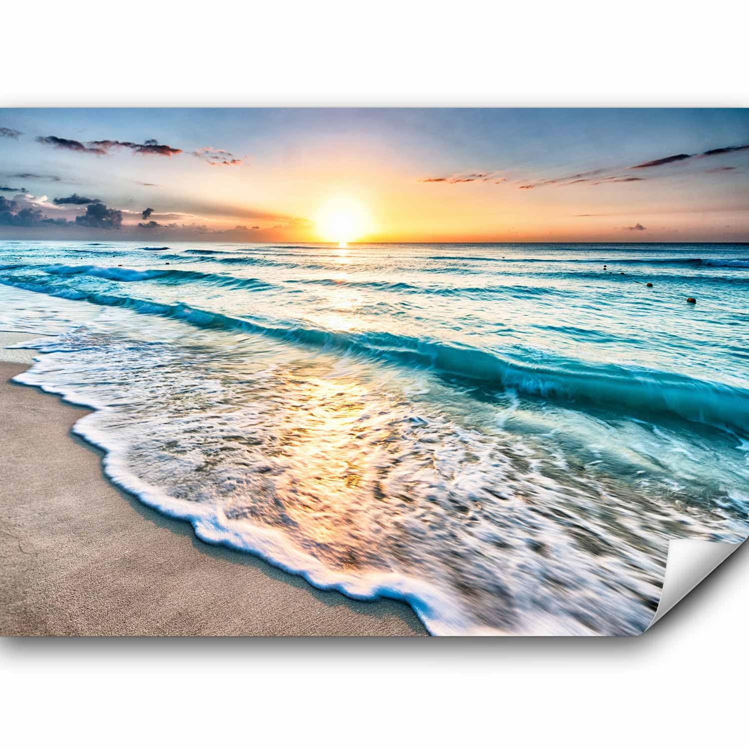 murando - Fototapete Vlies Strand und Meer, 350x256 cm, Schlafzimmer | Full HD Druck, 3D-Effekt, lichtbeständige Farben, ideal fürs Wohn- oder Schlafzimmer, schnelle Montage, lichtbeständig, edel
