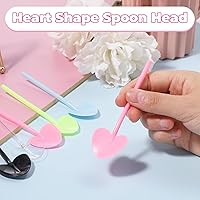 Vista 5 de VEIREN 100 cucharas de plástico desechables en forma de corazón envueltas individualmente, degustación de muestras para servir postre para pasteles