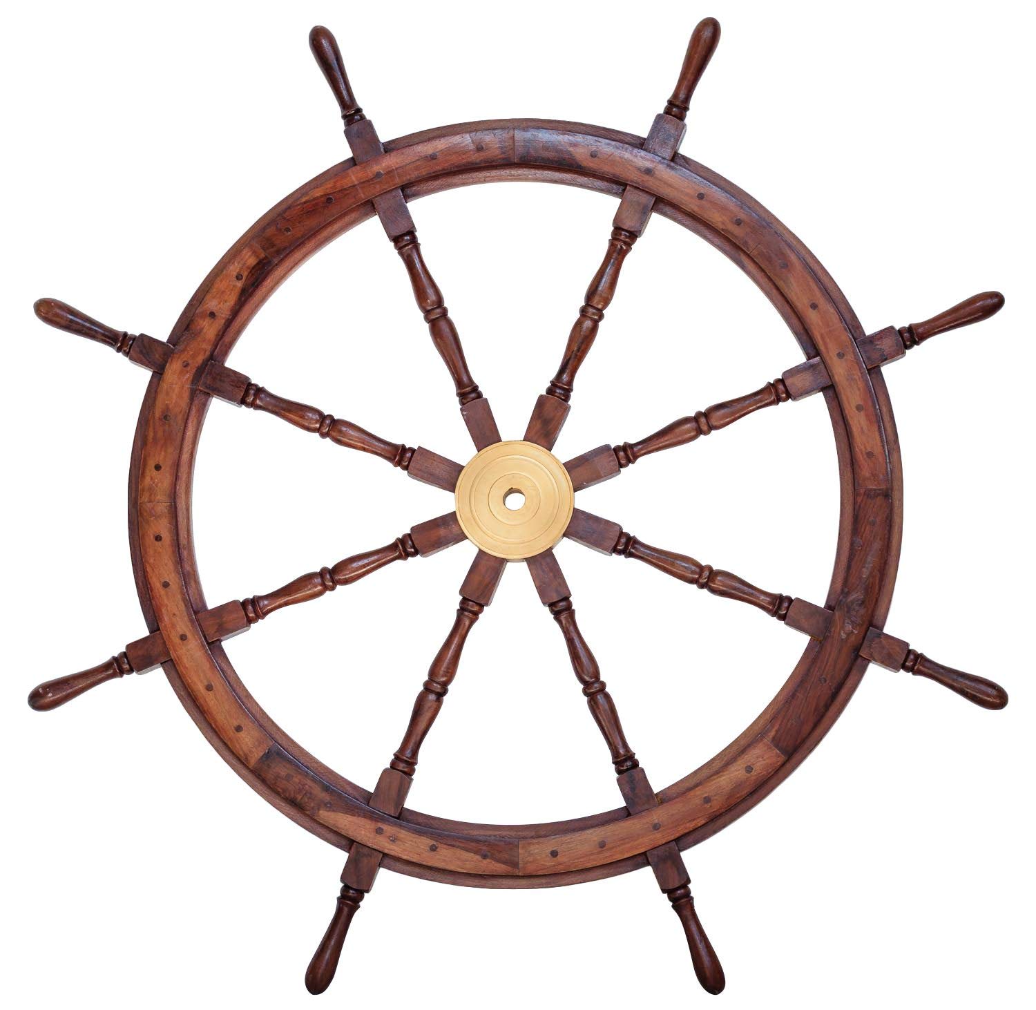 aubaho Schiffssteuerrad Schiffsrad Steuerrad Schiff Schiffe Boot 125cm Holz Messing