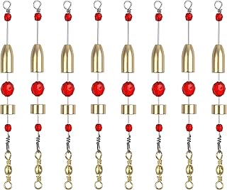JOGFFDE 8PCS Fishing Carolina Ready Rigs with Brass Bullet Sinker Weight Barrel Swivels Fishing Rigs for Bass Fishing Size...
