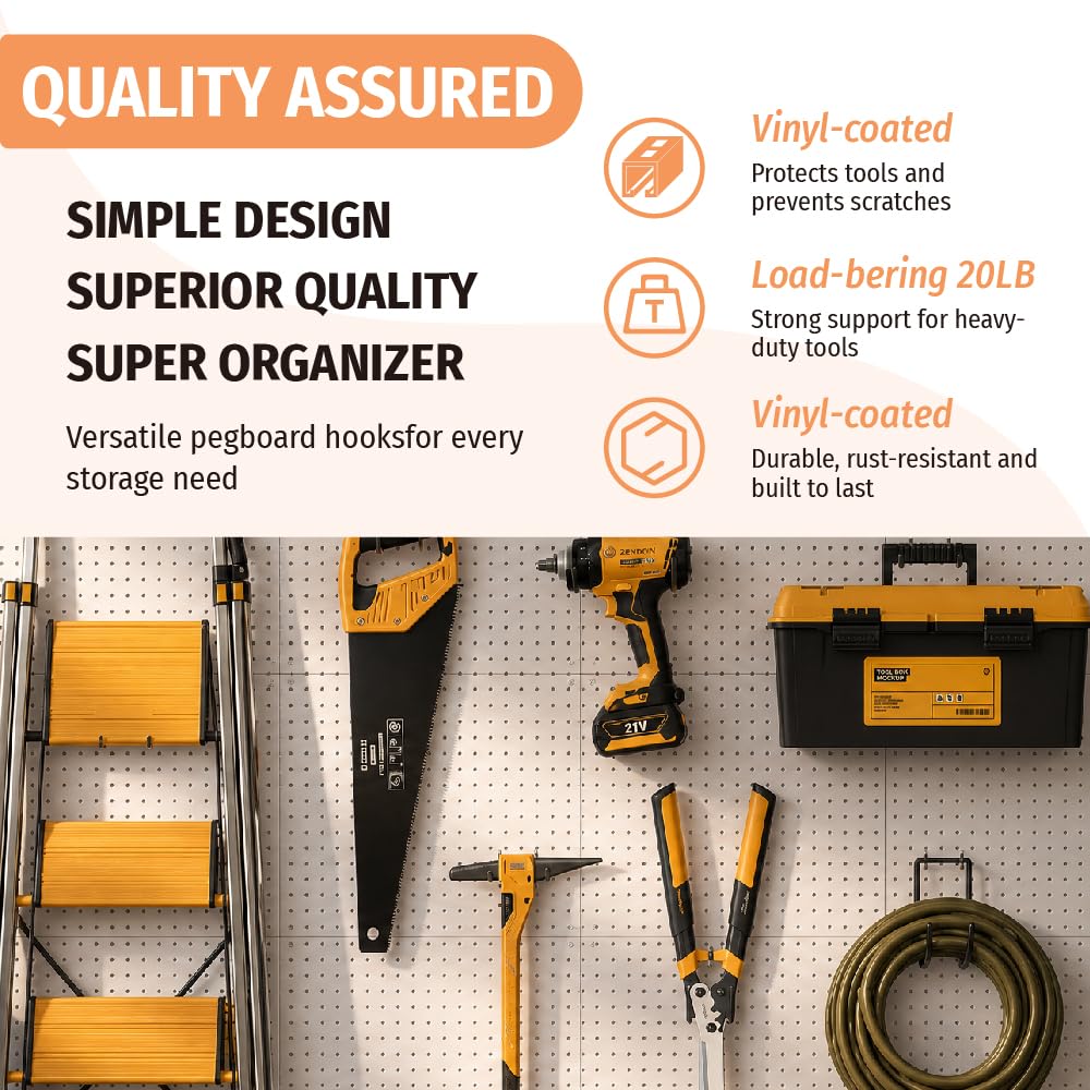 HUHOLE Heavy Duty Pegboard Drill Holder 10 Pack 4