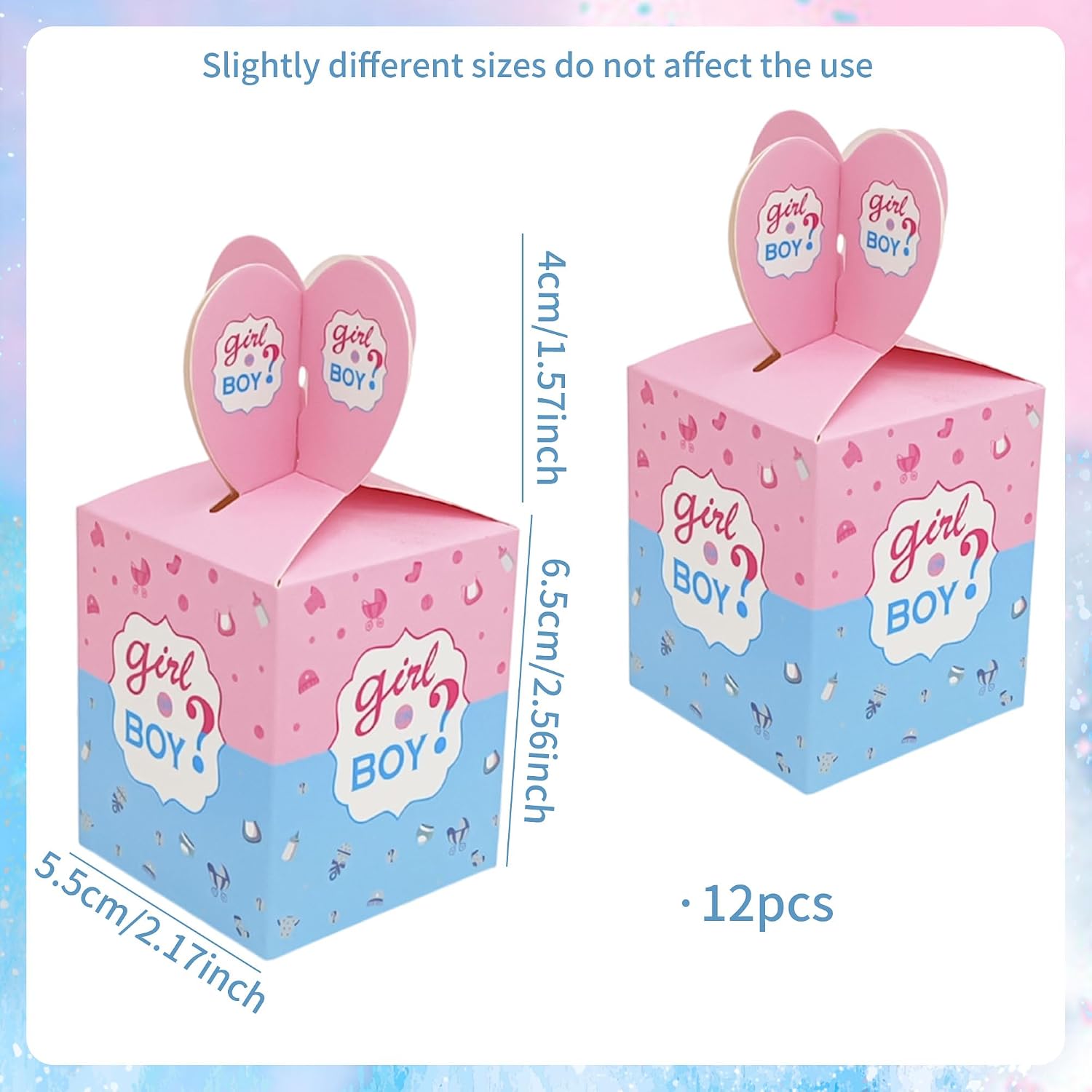 Gender Reveal Party Favors Gift Boxes Pink and Blue Treat Goodie Boxes | 12Pcs Gift Boxes Pink and Blue Treat Goodie Boxes Candy Bags Gender Reveal Party Decor Girl or Boy Party Supplies Baby Shower