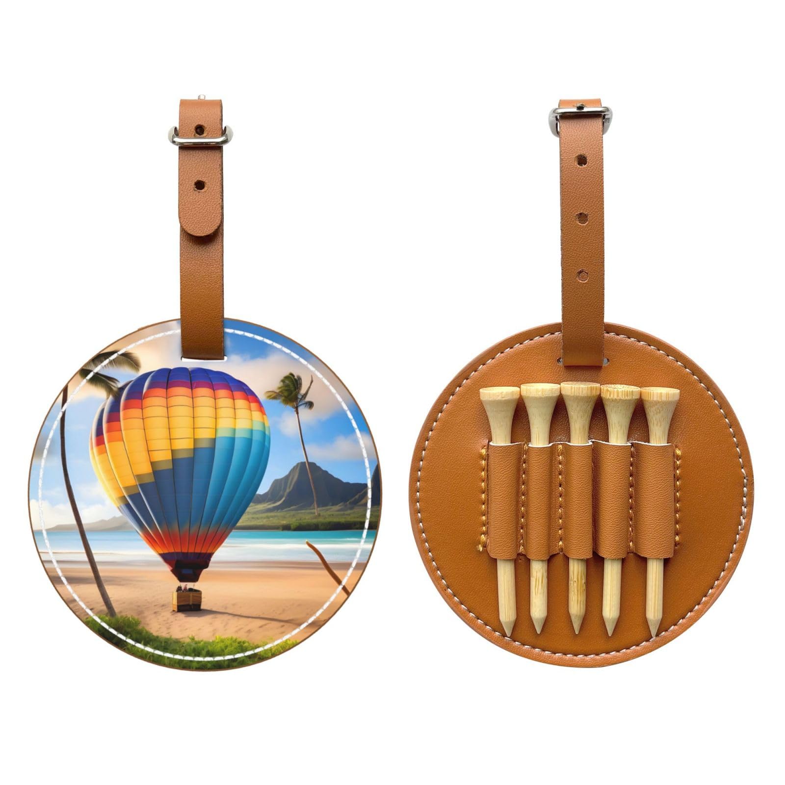 WXXWXD Hawaii Hot Air Balloon Printed Golf Tee Storage Bag - Portable Storage, Easily Organize Tees