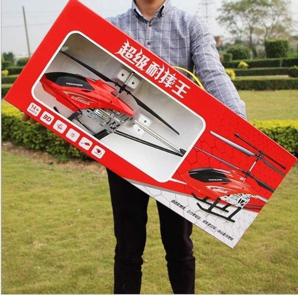 YUEQISM Large Fall Resistant Rc Helicopter 3.5 Channels Remote Control Helicopter Toys Gift with LED Light Night