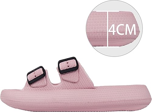 Miniatura 2 de BenSorts - Sandalias almohada de etilvinilacetato para mujeres y hombres, suela gruesa, hebillas ajustables