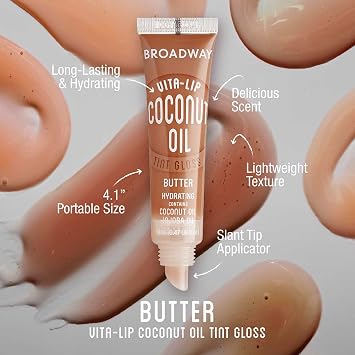 Ruby Kisses Broadway Vita-Lip Tinted Lip Gloss Set (3 Pack Cocoa, Butter, Chocolate) Ultra-Hydrating Coconut + Jojoba Oil & Soothing Formula with Vitamins, High-Shine Non-Sticky Finish Lip Balm