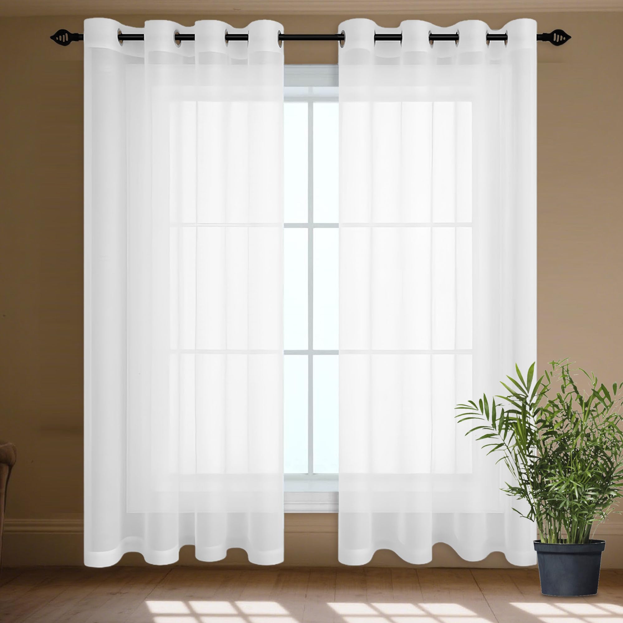 Rideaux voilages anti-UV 365x325 cm pour une chambre d'enfant apaisante