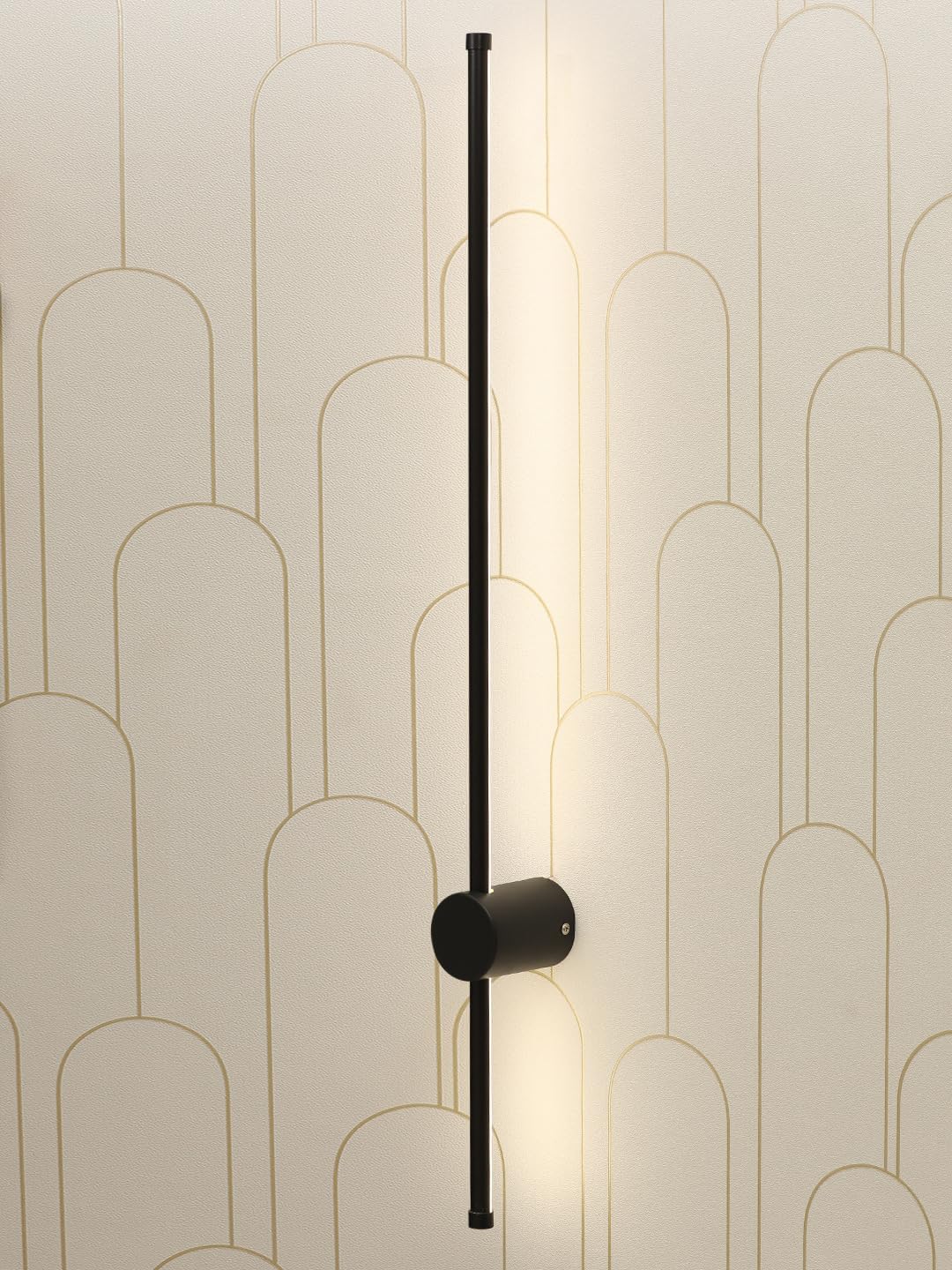 Black Linear Wall Light | Long Tube Decorative Wall Sconce | Indoor Wall Mounted LED Lamp | Modern Accent Lighting for Living Area, Bedroom Space, Dining Area & Kids Area