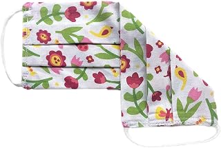 ComfyMasky Millennial O Happy Day Floral White Cotton Face Mask