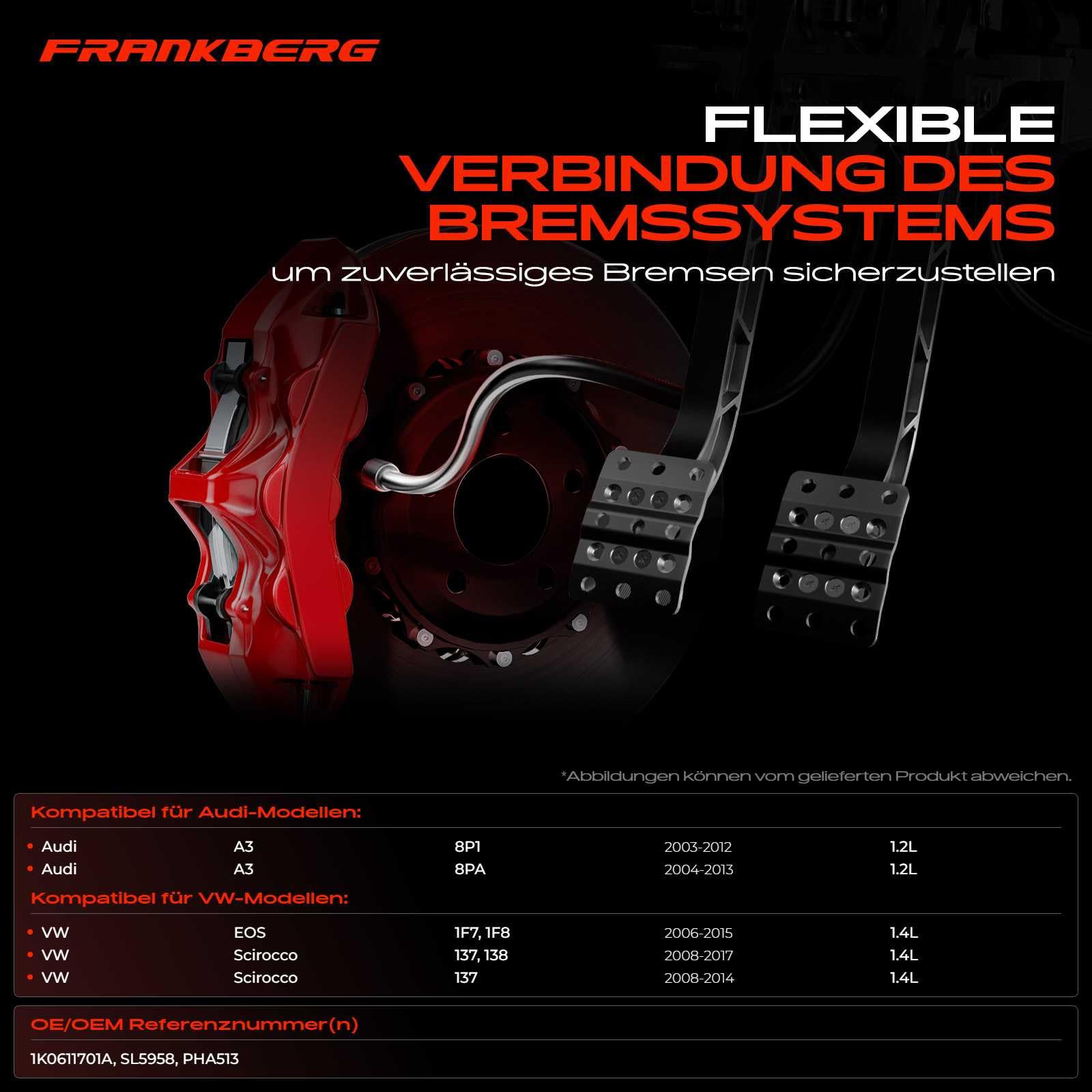 Frankberg 2 flexibles de frein avant gauche droit PHA513