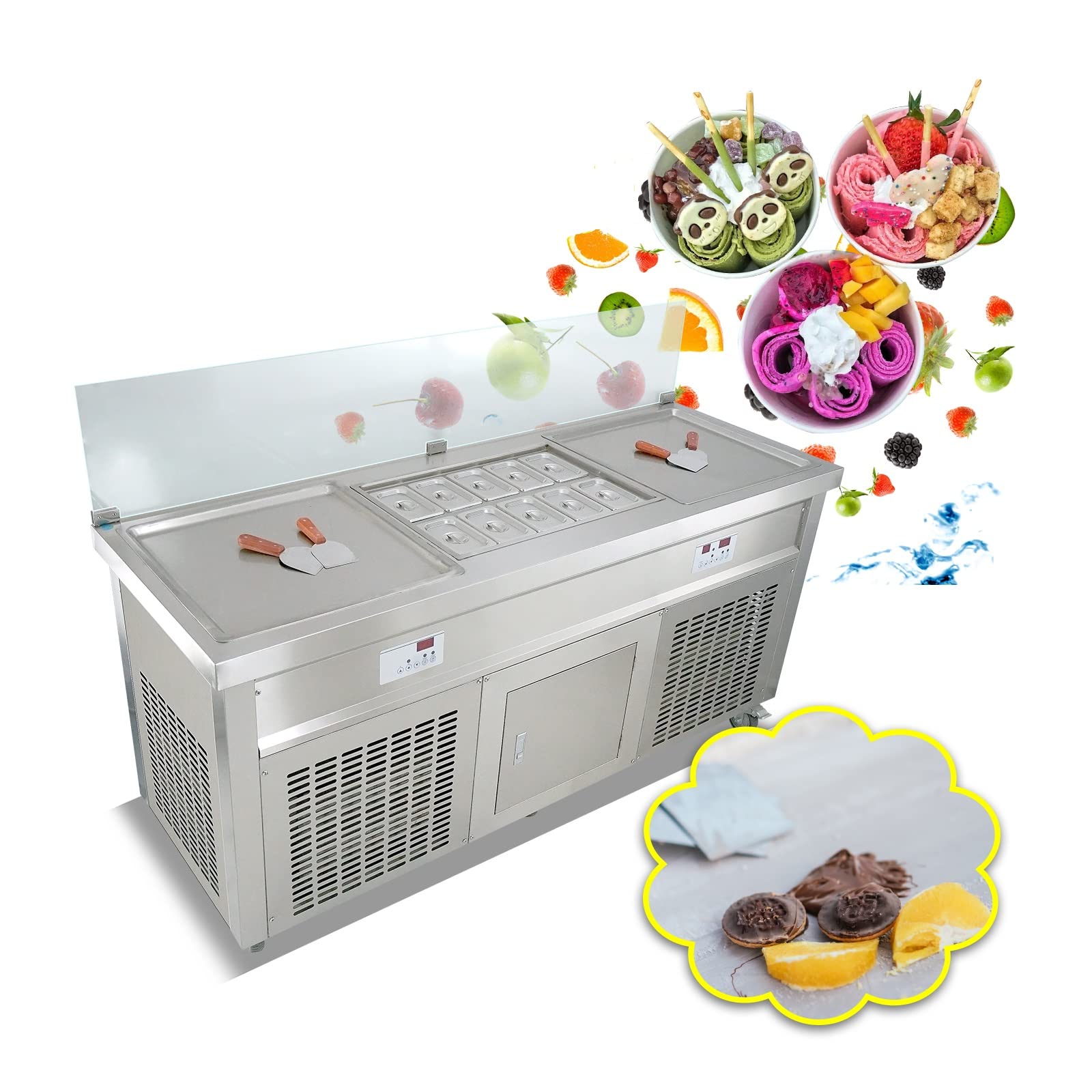 Amazon.com: Koalalko Commercial Fried Ice Cream Rolled Machine, 21