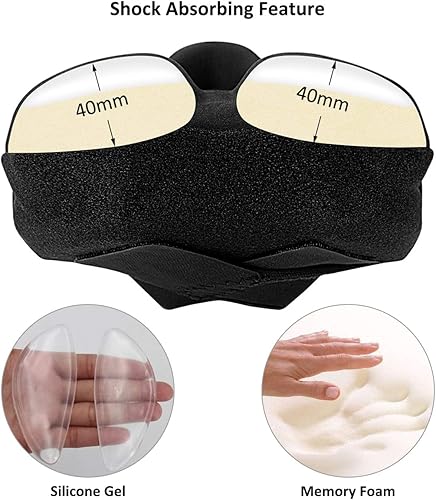 Miniatura 3 de Ryaco Funda de cojín de gel para asiento de bicicleta, transpirable, cómoda, color negro con funda resistente al agua y al polvo, se adapta a spin,