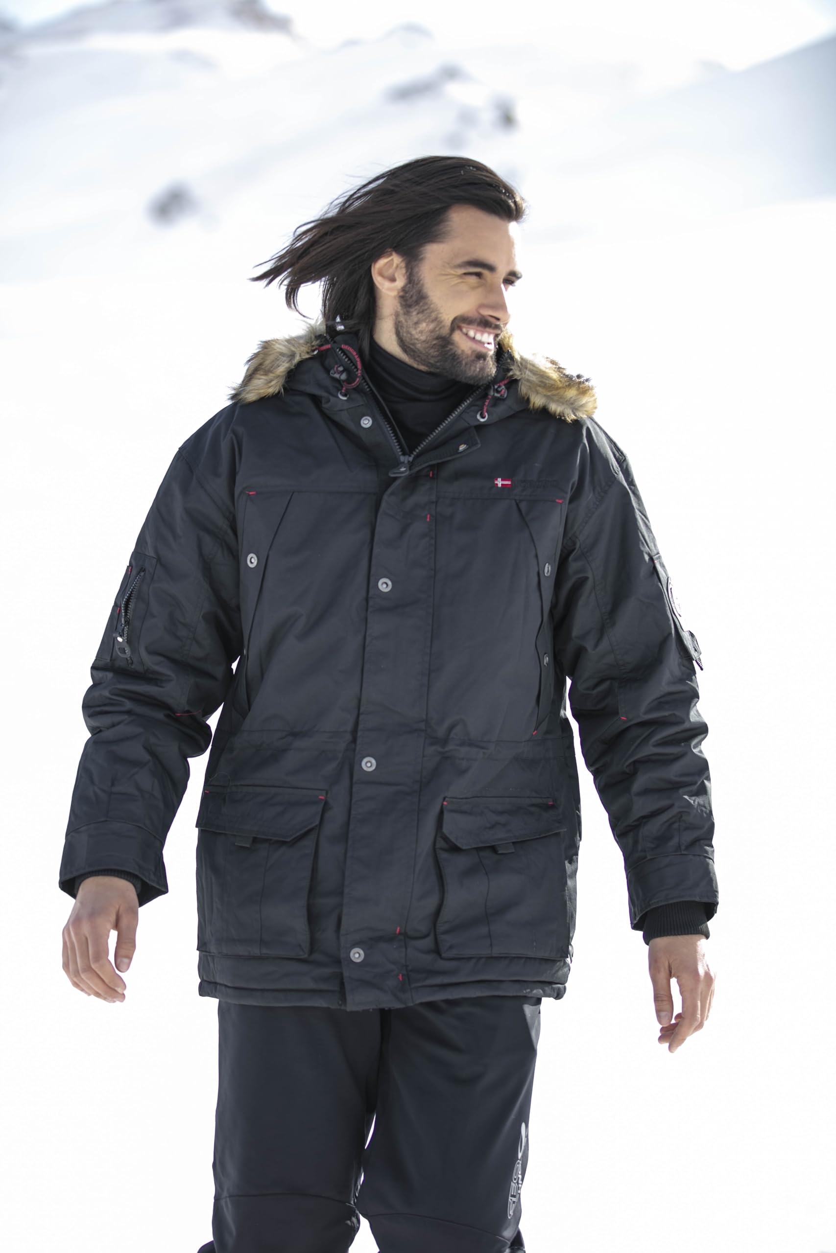 Geographical Norway Abiosaurus Parker Men's Winter Jacket, Navy, XL