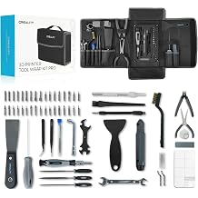 Official Creality 3D Printer Tool Kit 74 Pieces 3D Printer Tool Wrap Kit Professional 3D Printer Accessories with Storage Bag 3D Printer Nozzle Cleaning Removal Model Processing Multi-Purpose Tool Box