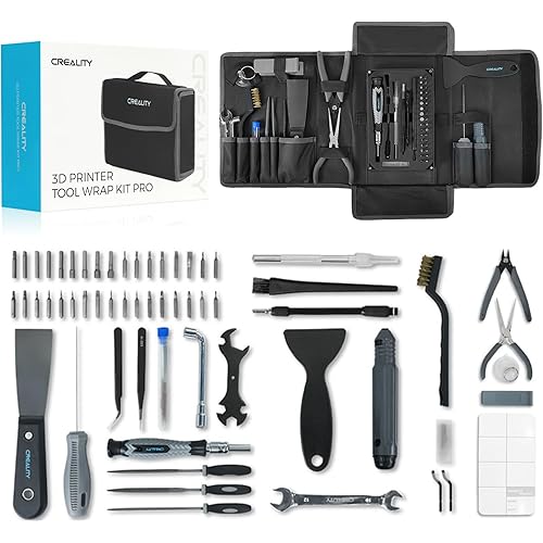 Creality 3D Printer Tool Kit, 74 Pcs in 1 3D Printing Tool Kit Includes Deburring Tool, Nozzle Cleaning Kit, Screwdriver Kit, Removal/Assembly Tools, 3D Printer Tool Wrap Kit Pro for All Printers