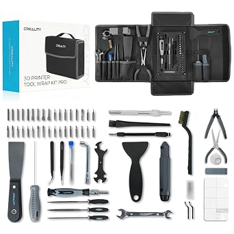 Official Creality 3D Printer Tool Kit 74 Pieces 3D Printer Tool Wrap Kit Professional 3D Printer Accessories with Storage Bag 3D Printer Nozzle Cleaning Removal Model Processing Multi-Purpose Tool Box