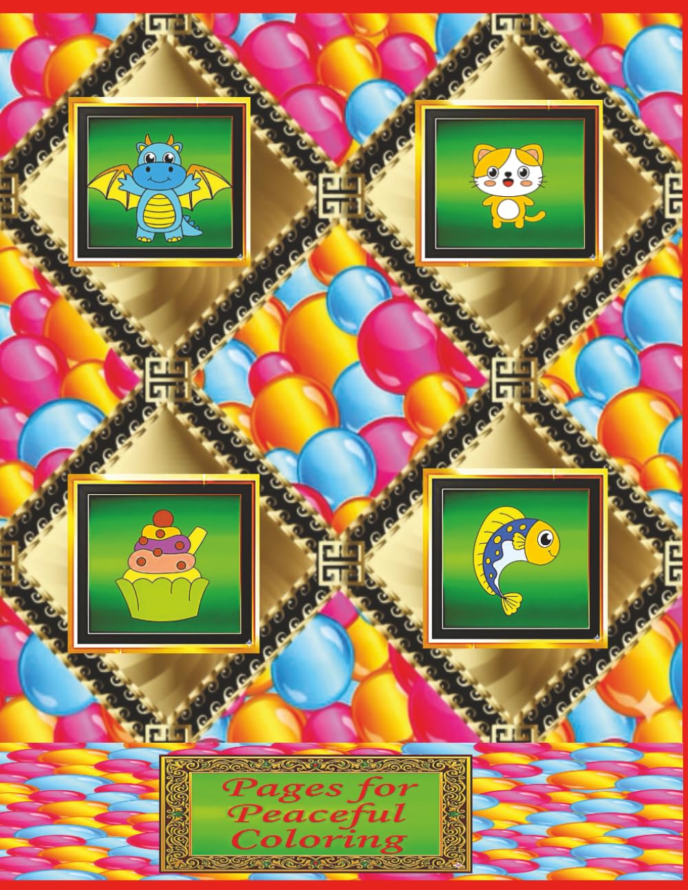 Pages for Peaceful Coloring: 50 Simple and Eye-Catching Multi-Scene Coloring Adventures with Cute and Bold Tracing Line Designs ages 4-8.