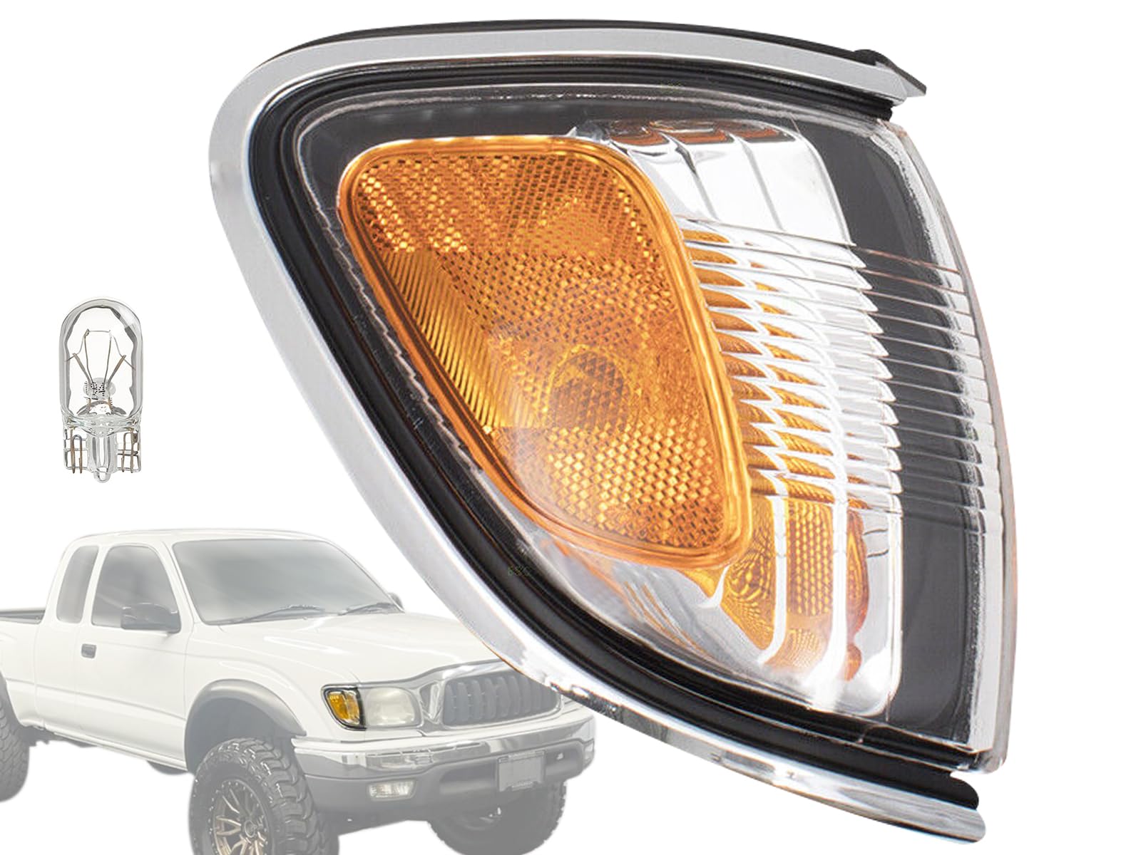 Auto Parts Avenue APA Replacement Chrome Trim Corner Parking Lamp for 2001 2002 2003 2004 Tacoma Passenger Side TO2521161