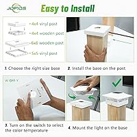 Vista 7 de Luces solares para poste de valla, luces de tapa para valla de vinilo de 4 x 4/5 x 5 y poste de madera de 4 x 4/6 x 6, iluminación blanca cálida
