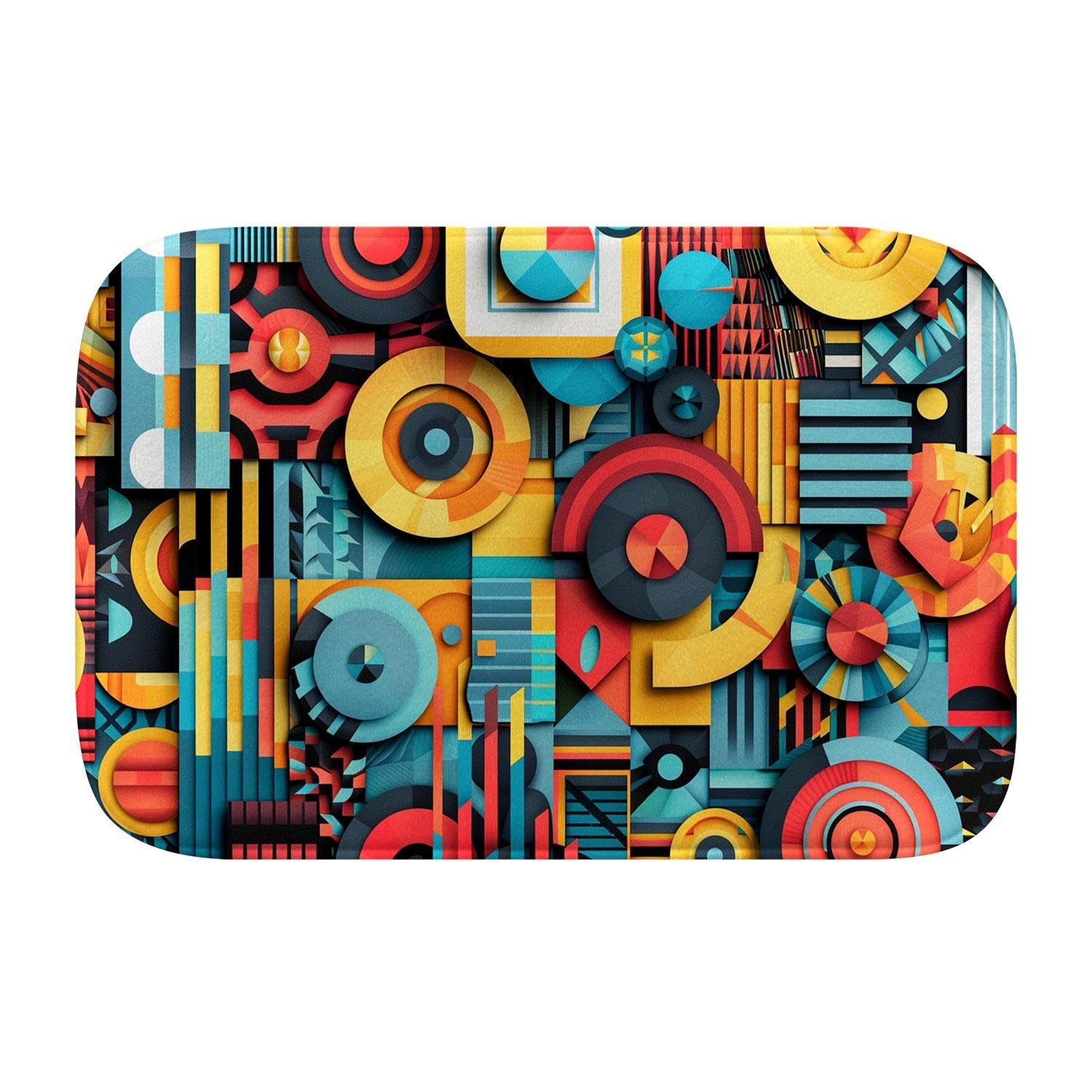 Tapis de bain anti-dérapant 172 motif coloré grand format L en mousse
