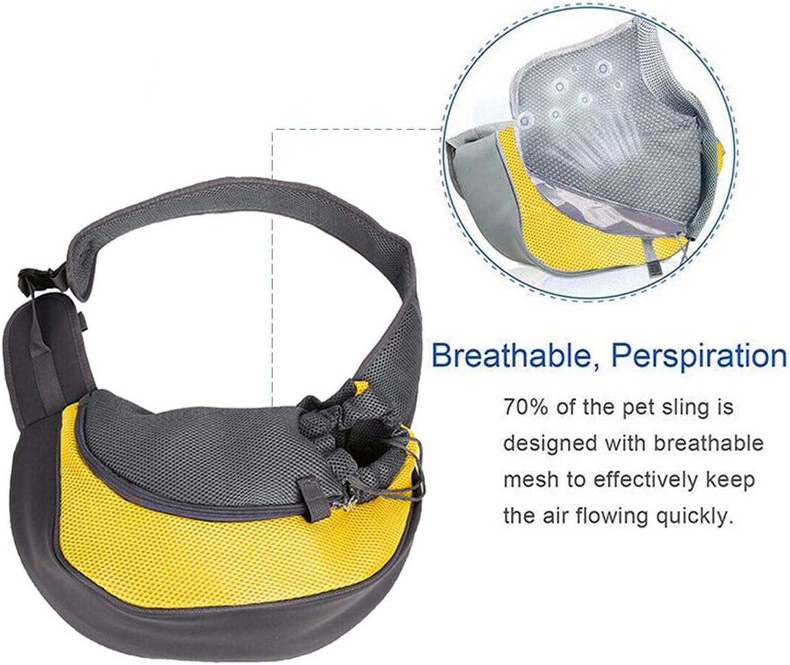 Pet Small Dog Cat Sling Carrier Bag Hands-Free Front Pouch Mesh Oxford Single Sling Shoulder Bag Comfort Outdoor Travel Handbag