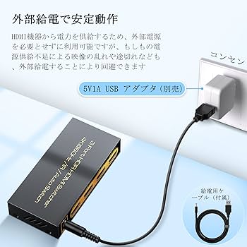 自動/手動切替可能なHDMI切替器 HDMI 2.0対応 Amazon | HDMI2.0切替器3入力1出力自動＆手動切替 4K60Hz3D