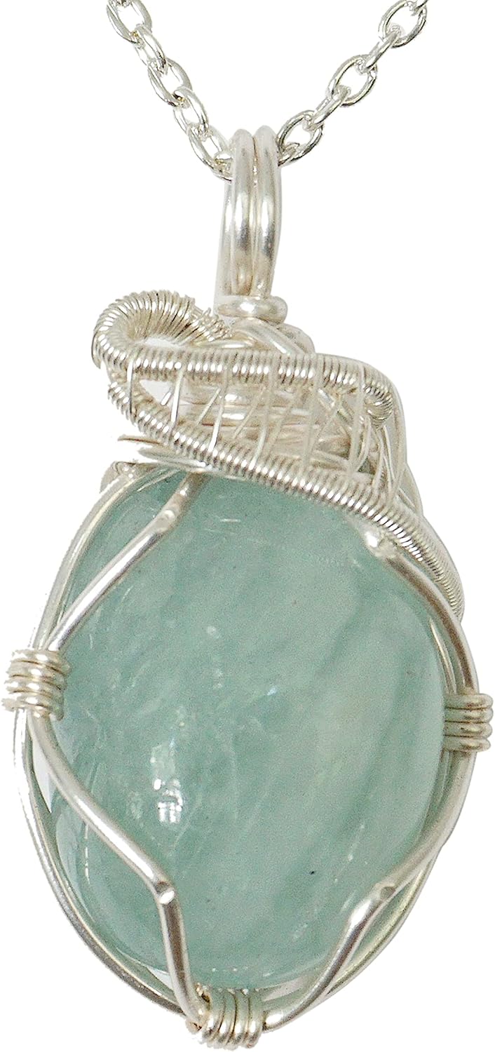 Women's and Men's Birthstone Crystal Necklace Silver Plated-24 Inch Chain