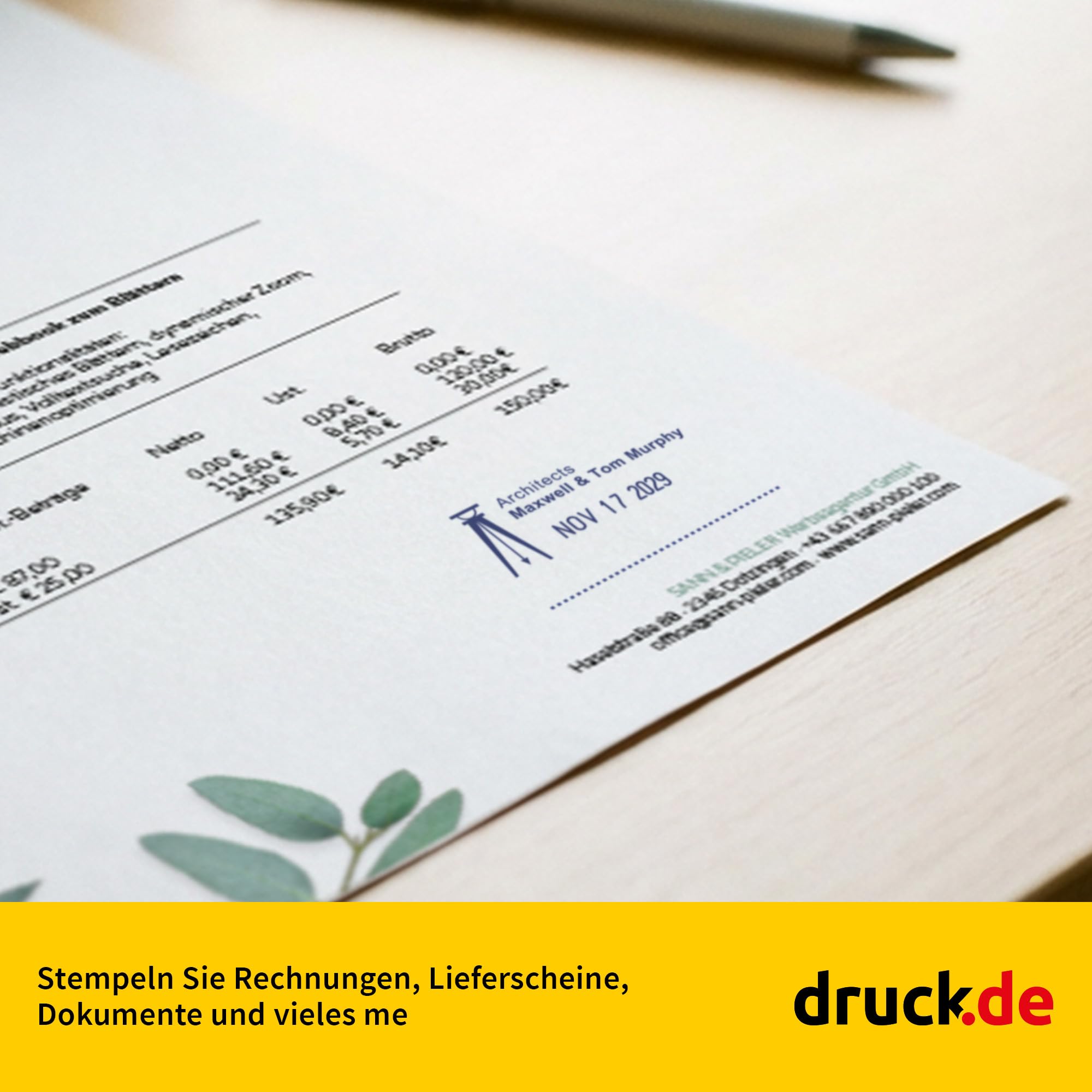 Trodat Professional 5430 Stempel 41x24mm - 4 Zeilen - personalisierbar | Trodat Professional 5430 Datumstempel, 41x24mm, personalisierbar mit Text und Logo, Datum verstellbar