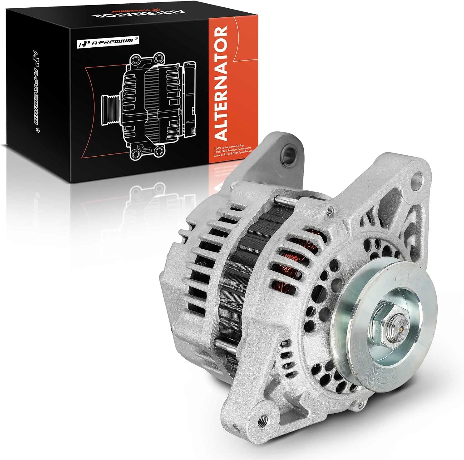 A-Premium Alternator Compatible with Nissan D21 1990 1991 1992 1993 2.4L, 12V 60A 1-Groove Pulley Clockwise