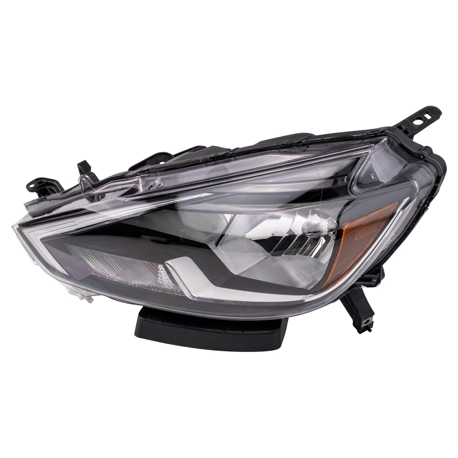 TRQ Driver and Passenger Side Headlight Assembly Set Compatible with 16-19 Nissan Sentra S, 16-19 Sentra SV, 16 FE+S Halogen Only