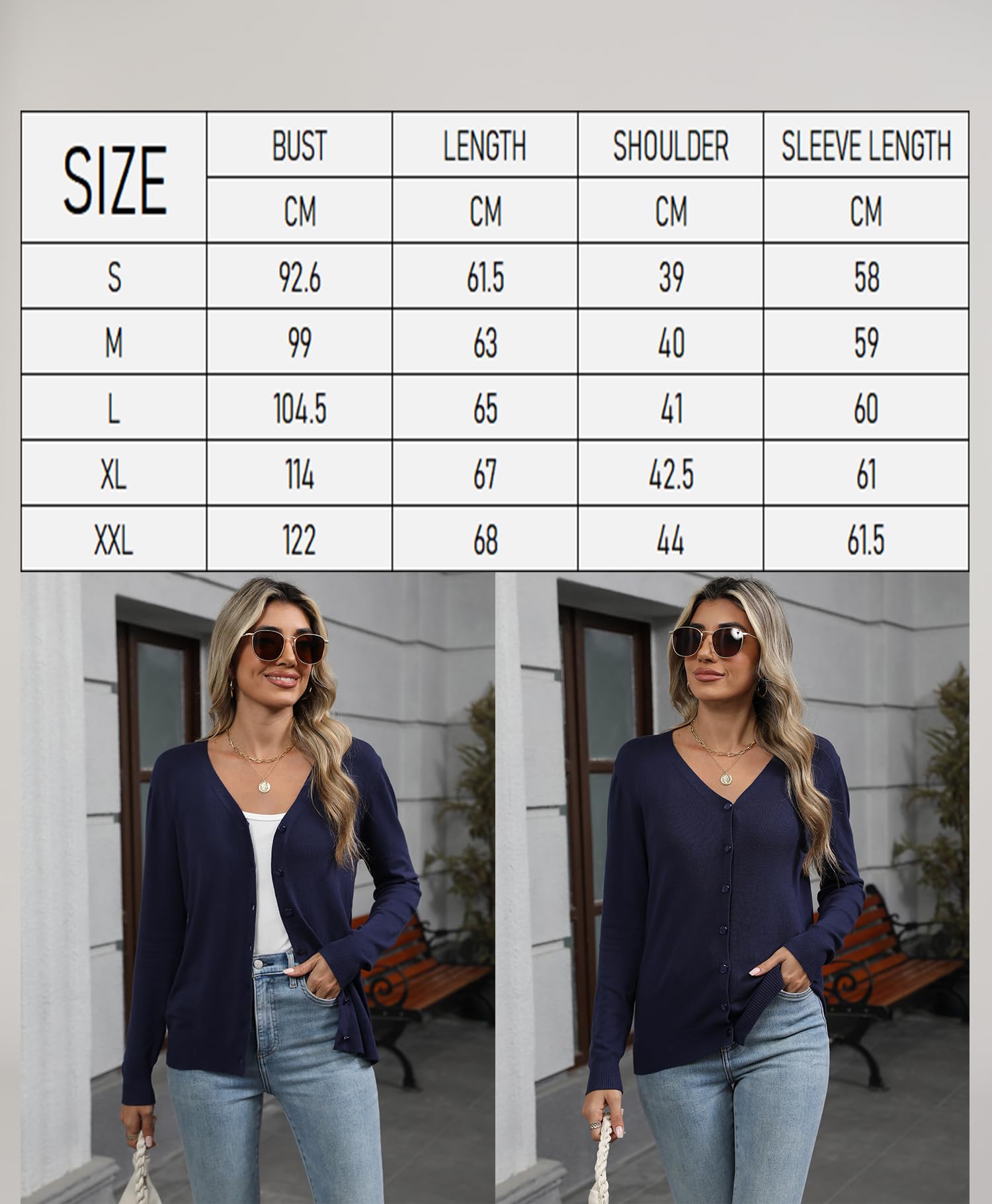 Cardigan Donna con Bottone Leggero Maniche Lunghe Aperto Giacca Elegante Casual Cardigan in Maglia